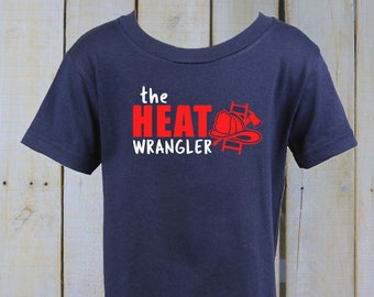 Firefighter Toddler Graphic T Shirt The Heat Wrangler Helmet Ax Ladder