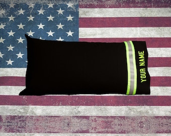 Firefighter Personalized BLACK Station Pillow Case