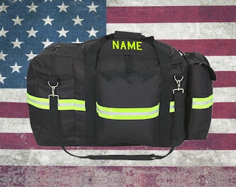 Firefighter Personalized BLACK 3XL Duffle Bag with Mask Bag