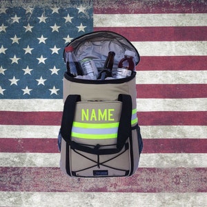 Firefighter Personalized Tan 22L Backpack Cooler