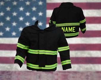 Firefighter Personalized Baby BLACK Jacket Costume