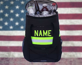 Firefighter Personalized Black 22L Backpack Cooler