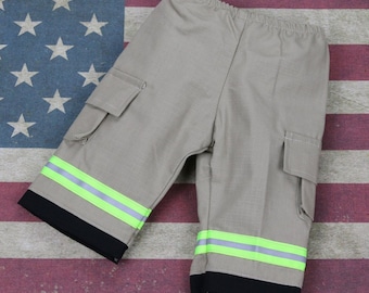 Firefighter Baby TAN Look-Like Turnout Gear Pants Costume