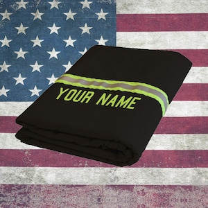 Firefighter Personalized BLACK Station Blanket