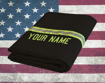 Firefighter Personalized BLACK Station Blanket