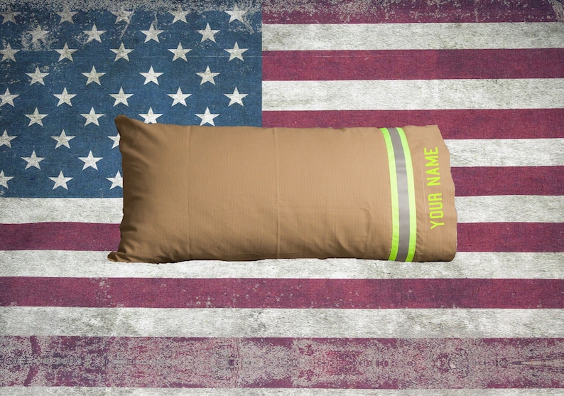 Firefighter Personalized TAN Station Pillow Case image 1