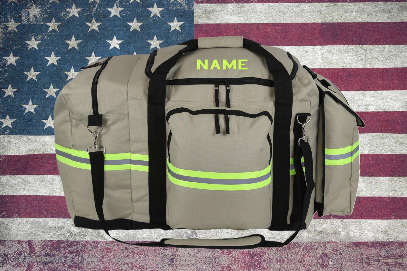 Firefighter Personalized Tan Duffle Bag and Mask Bag Etsy