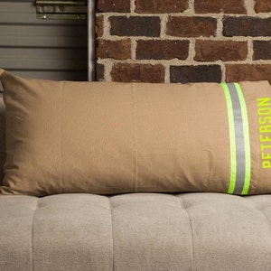 Firefighter Personalized TAN Station Pillow Case image 2