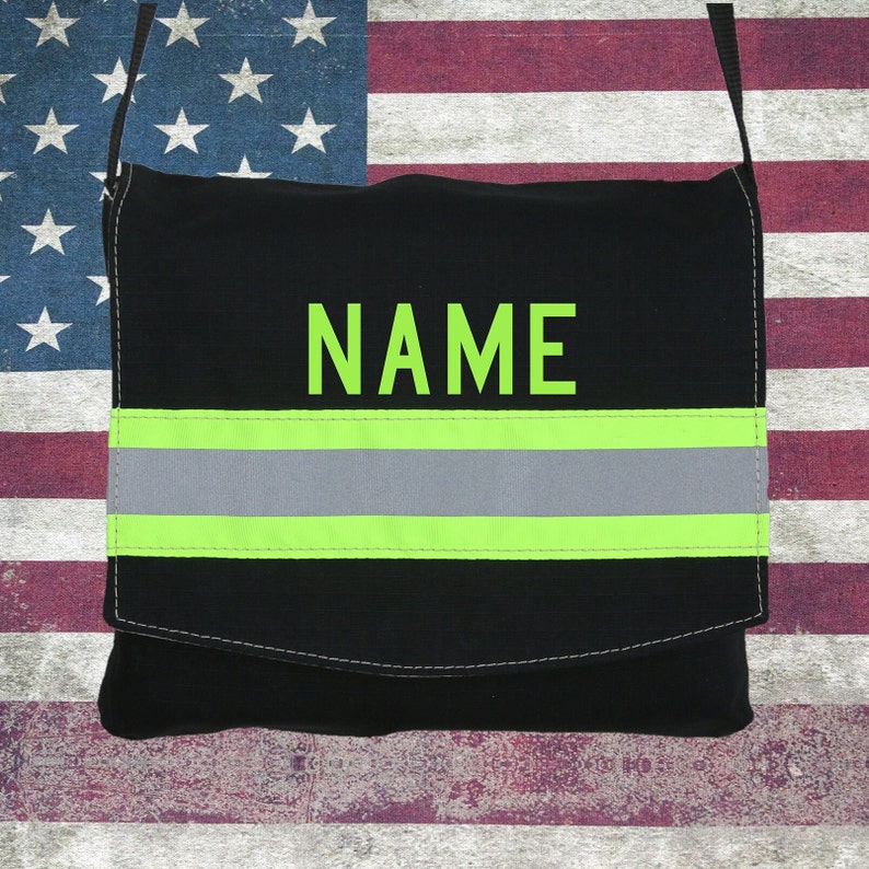 Firefighter Personalized Reversible BLACK Messenger Bag Etsy