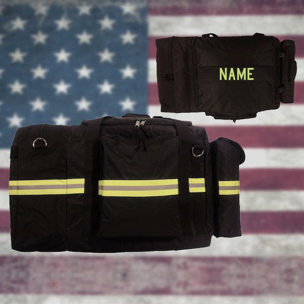 Firefighter Personalized BLACK 3XL Duffle Bag with Mask Bag