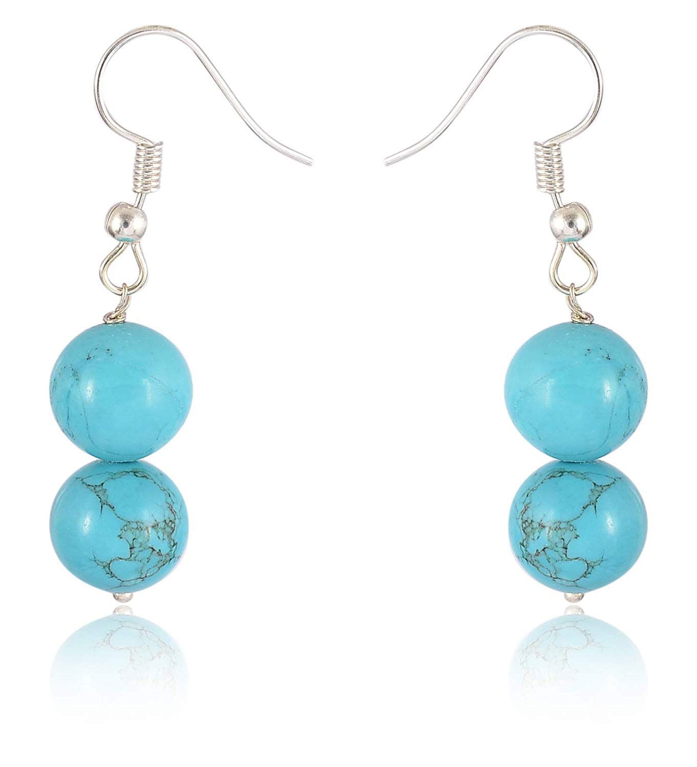 Turquoise Smooth Round Ball Beads Necklace Set With Bracelet & Etsy UK