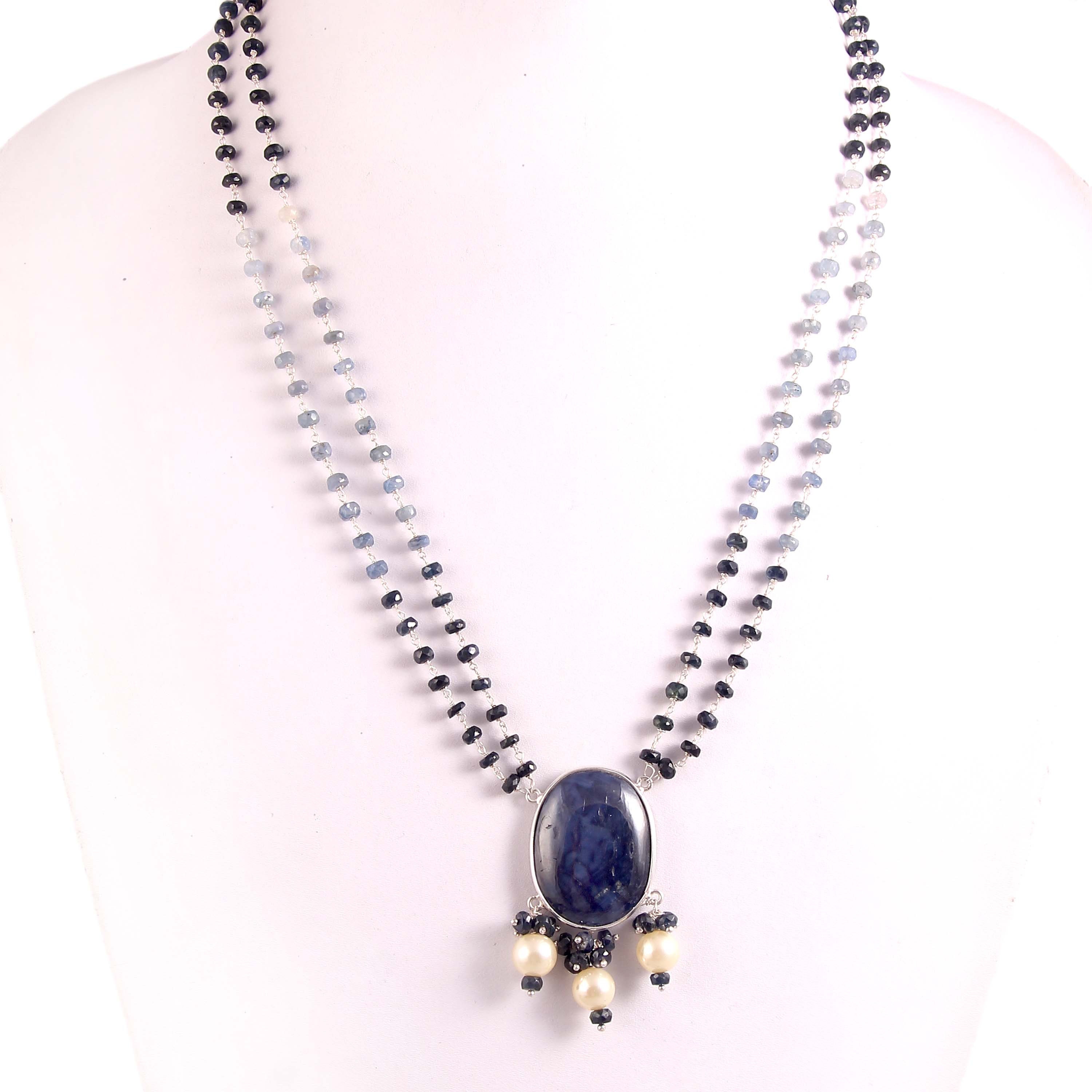 Blue Sapphire Necklace Sapphire Blue Necklace Blue Sapphire - Etsy UK