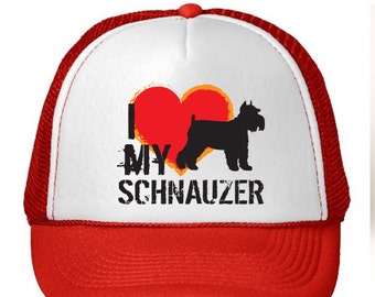 I Love My Schnauzer Dog Trucker Hat