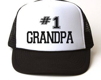 Number 1 Grandpa Trucker Hat Gift, Fathers Day, Birthday