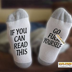 Go F Yourself Socks, Funny Socks, Gift For Him, Gift For Her image 1