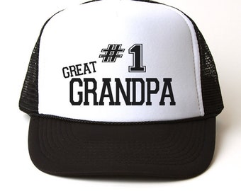 Number 1 Great Grandpa Trucker Hat Gift, Fathers Day, Birthday