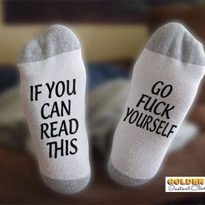 Go F Yourself Socks, Funny Socks, Gift For Him, Gift For Her image 2