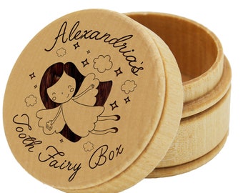 Personalized Tooth Fairy Box - Toothfairy Box - Custom Tooth Fairy Box - Baby Tooth Box - Lost Tooth Holder Engraved Wood Tooth Box Keepsake