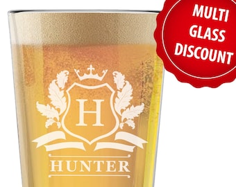 Pint Glass, Pilsner Glass, Personalized Beer Glasses, Etched Beer Glass, Custom Pint Beer Glass, Engraved Pint Glass, Customized Pint Glass