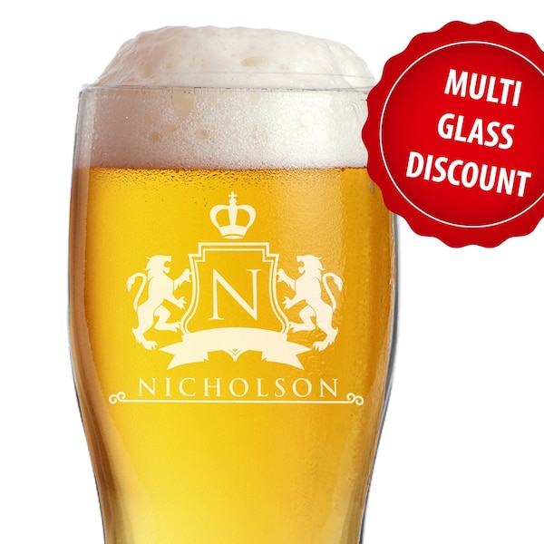 Engraved Pub Glass - Custom Pub Glasses - Personalized Pub Glasses - Engraved Pub Glasses - Pub Glass Personalized