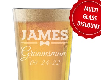 Gift for Groomsmen - Groomsmen Beer Gift - Groomsmen Beer Glass - Groom Beer Gift - Best Man Gift - Groomsmen Gift - Groomsmen Pint Glass