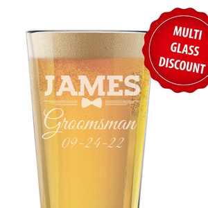 Gift for Groomsmen - Groomsmen Beer Gift - Groomsmen Beer Glass - Groom Beer Gift - Best Man Gift - Groomsmen Gift - Groomsmen Pint Glass