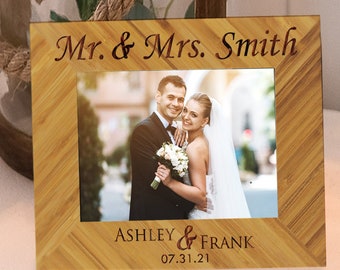 Personalized Wedding Frame, Wood Picture Frame, Custom Wedding Frame, Wedding Picture Frame, Personalized Frame Wedding, Newlywed Gift