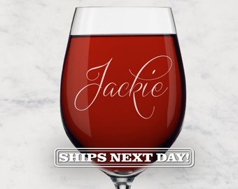 Wine Glass Engraved with Name - Gift for Moms - Etched Custom Wine Glass - Wine Glass for Girlfriend - Custom Wine Glass for Girls/ Woman