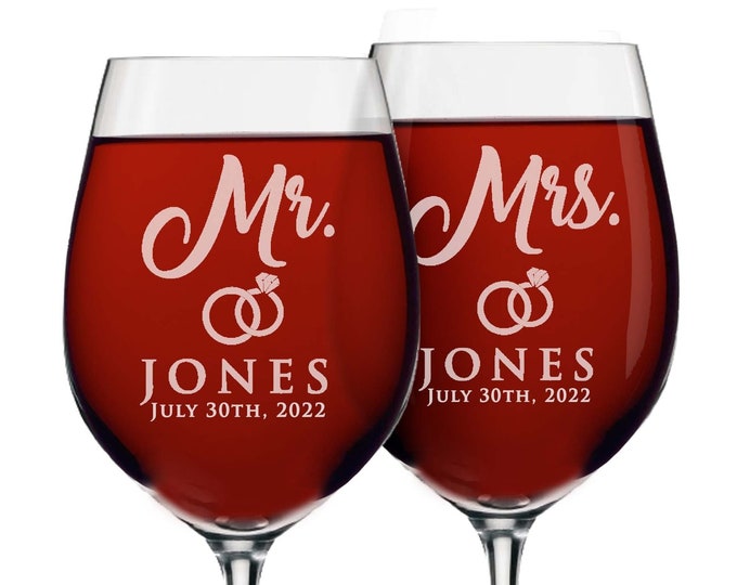 Personalized Wine Glasses Etched Wine Glasses Custom Wine Etsy