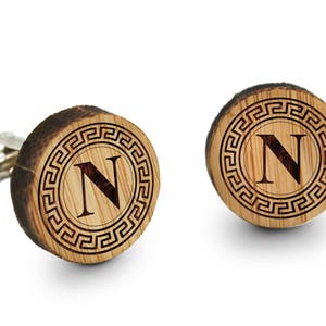 Personalized Wood Cufflinks - Cuff Links for Groomsmen - Grooms Cufflinks from Bride - Cuff Links Engraved - Engraved Cufflinks Wedding