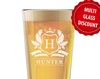 Personalized Pint Glass, Engraved Beer Glass, Custom Beer Glass, Monogram Beer Glass, Etched Beer Glasses, Personalized Pint Glasses, 