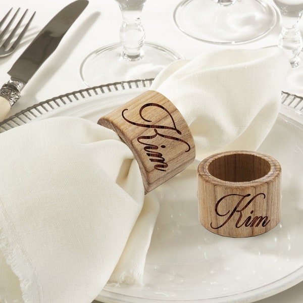 Napkin Rings - Custom Napkin Holder - Personalized Napkin Rings for Wedding - Engraved Napkin Rings - Napkin Ring Set - Wood Napkin Holder