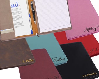 Engraved Leather Portfolio, Business Portfolio, Personalized Portfolio Personalized Journal Graduation Gifts Portfolio Case Pad Folio Zipper