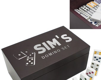 Personalized Domino Set, Engraved Dominoes Set, Personalized Board Game, Custom Dominoes Set with Double 12 Dominoes