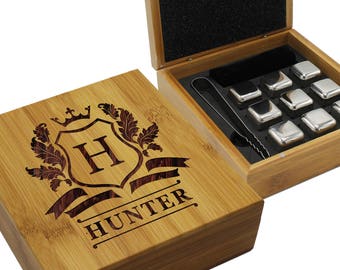 Pierres à whisky personnalisées - Coffret cadeau Pierres à whisky - Pierres à whisky personnalisées - Pierres à boire - Boîte de pierres à whisky - Pierres à whisky gravées