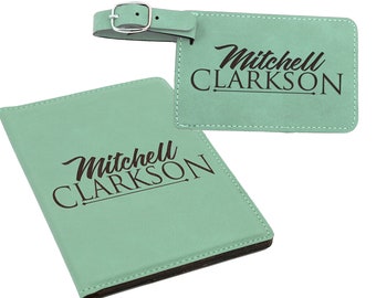 Passport Cover and Luggage Tag Set - Personalized Luggage Tag and Passport - Luggage Tag and Passport Holder Set - Passport Holder Set