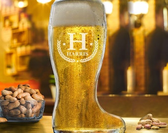 Personalized Beer Boot - Das Boot - Custom Boot Glasses - Big Beer Mug - Funny Beer Mug - Holds 2 Liter or 67 oz
