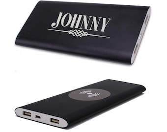 Personalized Portable Charger - Monogrammed Charger - Customized Power Bank  - Phone Charger Name - Custom Phone Charger - Engraved Charger