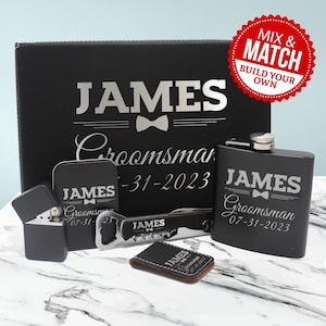 Gift Box for Groomsman - Proposal Gift Box - Personalized Groomsman Gift - Groomsmen Gift Box - Bestman Flask - Customized Groomsman Gift