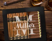 Personalized Cigar Box - Cigar Humidor Vintage - Cigar Box - Cigar Humidifier - Cigar Gifts - Wood Cigar Box - Humidor Cigar Holder