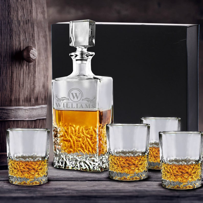 Personalized Decanter Set Bourbon Decanter Whiskey Etsy