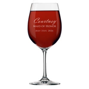 Personalized Wine Glasses - Etched Wine Glasses - Custom Wine Glasses - Bridesmaid Gift - Bridesmaid Wine Glasses - Maid of Honor Gift 画像 6