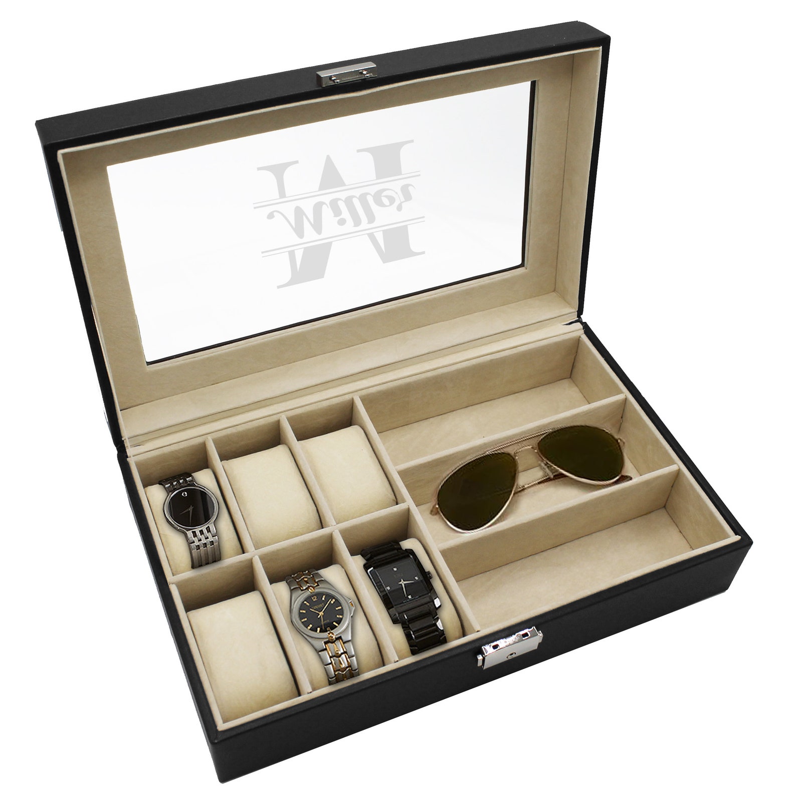 Personalized Watch and Sunglasses Box Engraved Sunglasses Etsy