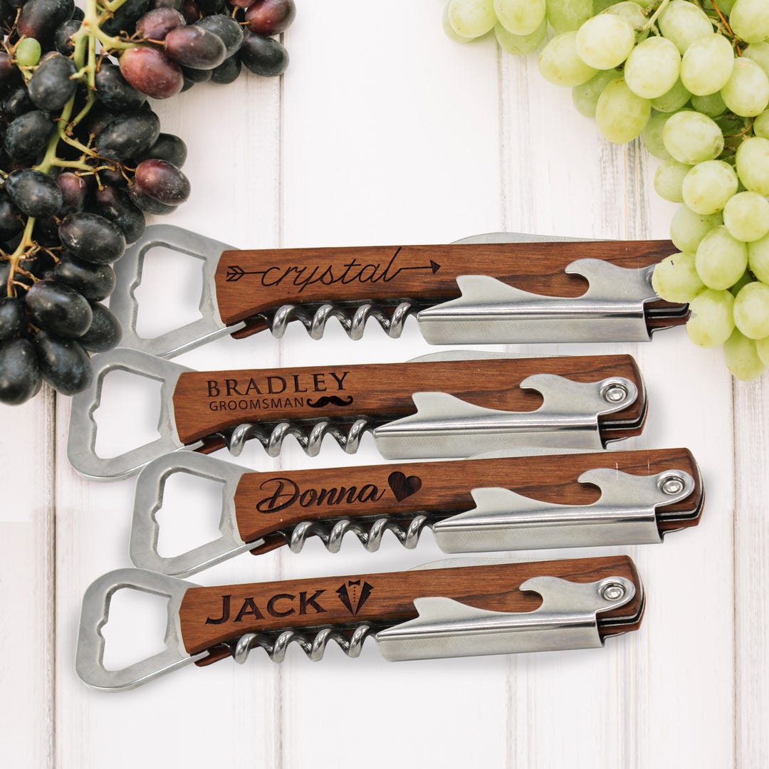 Personalized Corkscrew and Multitool Groomsmen Gifts Gifts for Wedding Party Wine Opener