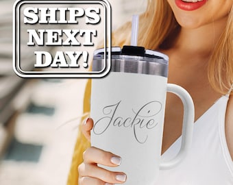 40 oz tumbler with Handle and Straw - Custom Personalized