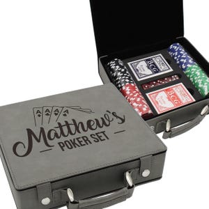 Poker Set - Poker Player Gifts - Personalized Poker Chip Set - Texas Holdem Poker Set - Personalized Poker Case - Poker Chip Display