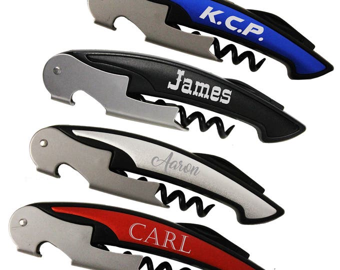 Waiters Corkscrew, Personalized Corkscrew, Engraved Wine Opener, Custom