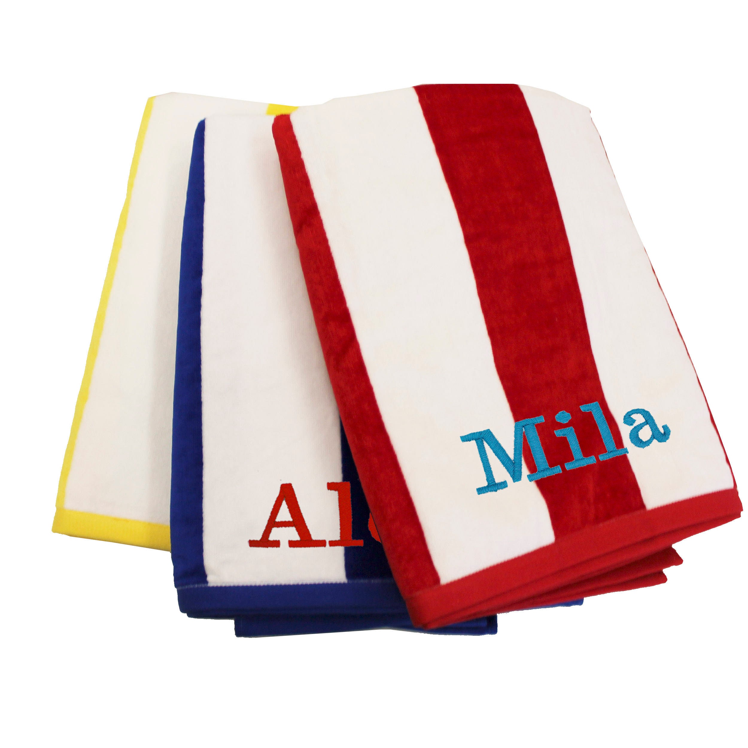 Monogrammed Cabana Stripe Beach Towel