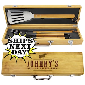 Engraved Grill Set, Custom Grill Tools,Grilling Kit, Engraved BBQ Set, Custom Grill Set, Engraved Grilling Gifts, Dad Gift, Gift for Dad