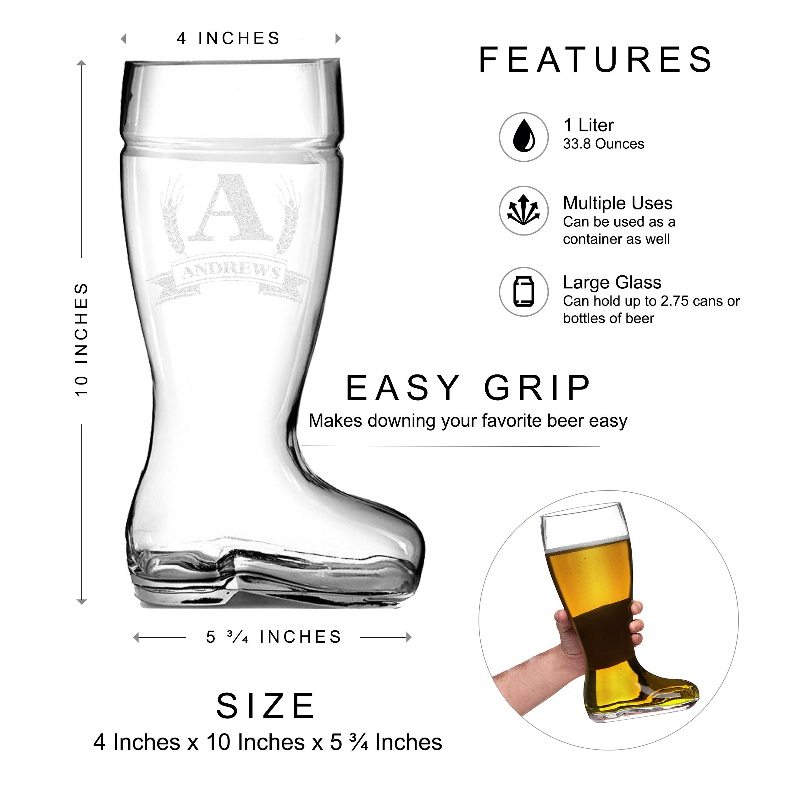 Glass Beer Boot - Giant Beer Mug - Funny Beer Glasses - Personalized ...